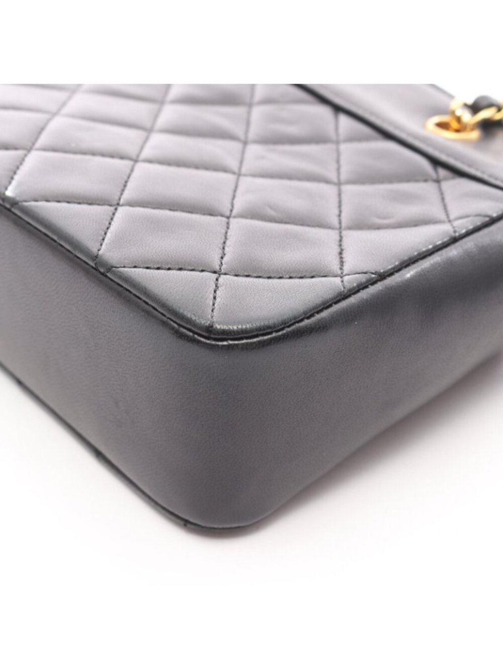 Chanel Handbag Quilted Black Lambskin Chain Bag - Picture 9 of 14